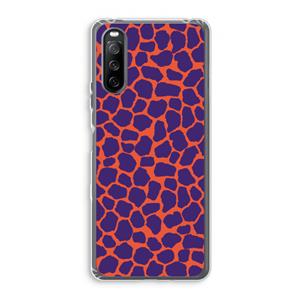 CaseCompany Purple Giraffe: Sony Xperia 10 III Transparant Hoesje