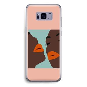 CaseCompany Orange lips: Samsung Galaxy S8 Transparant Hoesje