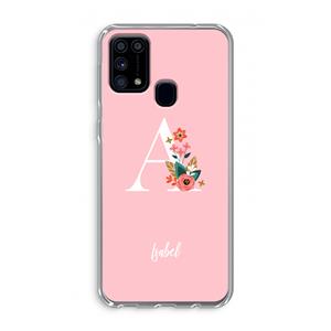 CaseCompany Pink Bouquet: Samsung Galaxy M31 Transparant Hoesje