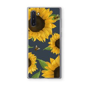 CaseCompany Sunflower and bees: Samsung Galaxy Note 10 Transparant Hoesje