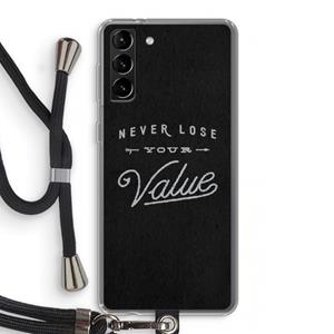 CaseCompany Never lose your value: Samsung Galaxy S21 Plus Transparant Hoesje met koord