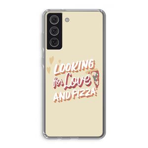 CaseCompany Pizza is the answer: Samsung Galaxy S21 FE Transparant Hoesje