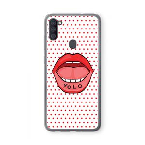 CaseCompany Yolo Denise: Samsung Galaxy A11 Transparant Hoesje