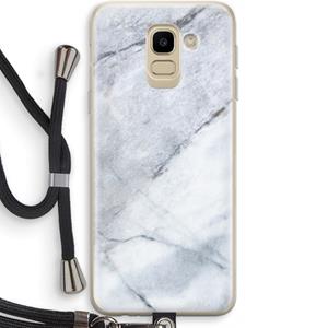 CaseCompany Witte marmer: Samsung Galaxy J6 (2018) Transparant Hoesje met koord