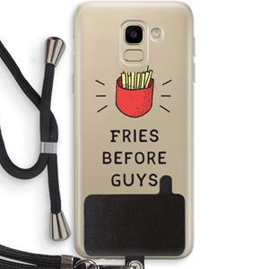 CaseCompany Fries before guys: Samsung Galaxy J6 (2018) Transparant Hoesje met koord