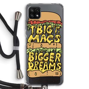 CaseCompany Big Macs Bigger Dreams: Samsung Galaxy A22 5G Transparant Hoesje met koord