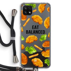 CaseCompany Eat Balanced: Samsung Galaxy A22 5G Transparant Hoesje met koord