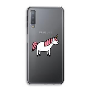 CaseCompany Eenhoorn: Samsung Galaxy A7 (2018) Transparant Hoesje