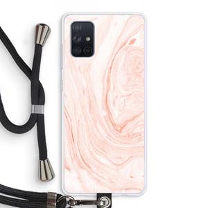 CaseCompany Peach bath: Samsung Galaxy A71 Transparant Hoesje met koord