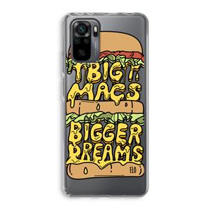CaseCompany Big Macs Bigger Dreams: Xiaomi Redmi Note 10 Pro Transparant Hoesje