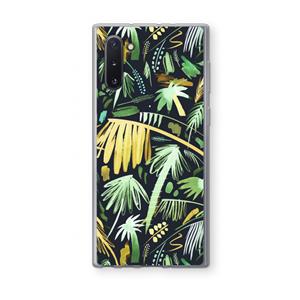 CaseCompany Tropical Palms Dark: Samsung Galaxy Note 10 Transparant Hoesje