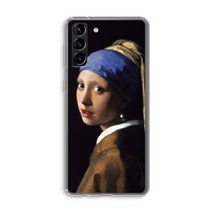 CaseCompany The Pearl Earring: Samsung Galaxy S21 Plus Transparant Hoesje