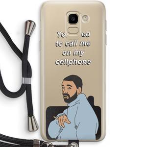 CaseCompany Hotline bling: Samsung Galaxy J6 (2018) Transparant Hoesje met koord