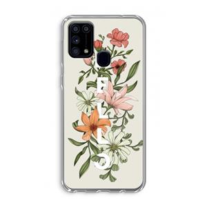 CaseCompany Hello bloemen: Samsung Galaxy M31 Transparant Hoesje