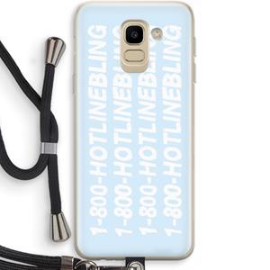 CaseCompany Hotline bling blue: Samsung Galaxy J6 (2018) Transparant Hoesje met koord
