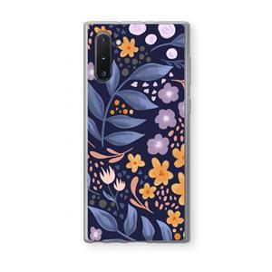 CaseCompany Flowers with blue leaves: Samsung Galaxy Note 10 Transparant Hoesje