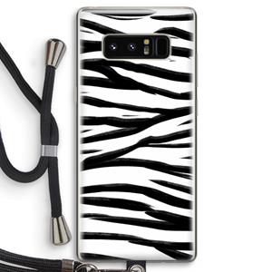 CaseCompany Zebra pattern: Samsung Galaxy Note 8 Transparant Hoesje met koord