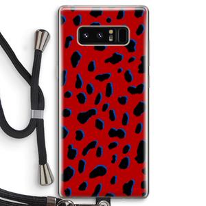 CaseCompany Red Leopard: Samsung Galaxy Note 8 Transparant Hoesje met koord