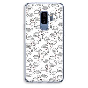 CaseCompany Zwanen: Samsung Galaxy S9 Plus Transparant Hoesje