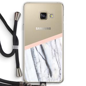 CaseCompany A touch of peach: Samsung Galaxy A3 (2016) Transparant Hoesje met koord