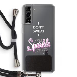 CaseCompany Sparkle quote: Samsung Galaxy S21 Plus Transparant Hoesje met koord