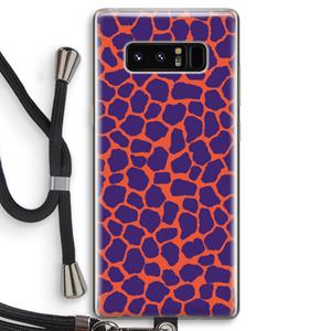 CaseCompany Purple Giraffe: Samsung Galaxy Note 8 Transparant Hoesje met koord