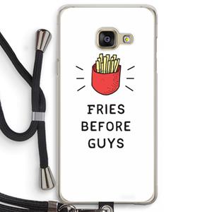 CaseCompany Fries before guys: Samsung Galaxy A3 (2016) Transparant Hoesje met koord