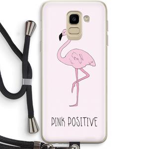 CaseCompany Pink positive: Samsung Galaxy J6 (2018) Transparant Hoesje met koord