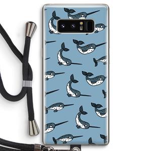 CaseCompany Narwhal: Samsung Galaxy Note 8 Transparant Hoesje met koord
