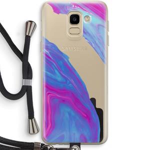 CaseCompany Zweverige regenboog: Samsung Galaxy J6 (2018) Transparant Hoesje met koord