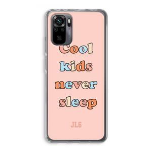 CaseCompany Cool Kids Never Sleep: Xiaomi Redmi Note 10 Pro Transparant Hoesje