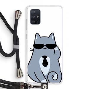CaseCompany Cool cat: Samsung Galaxy A71 Transparant Hoesje met koord