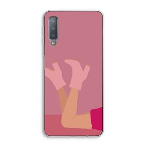 CaseCompany Pink boots: Samsung Galaxy A7 (2018) Transparant Hoesje