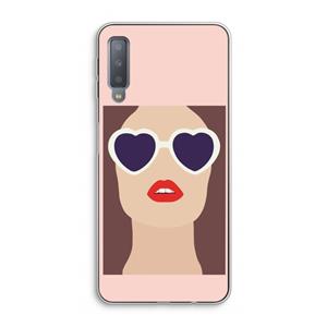 CaseCompany Red lips: Samsung Galaxy A7 (2018) Transparant Hoesje