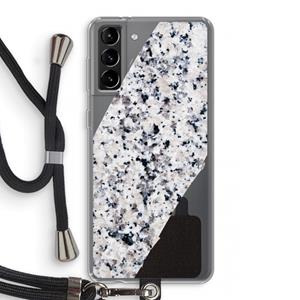 CaseCompany Gespikkelde marmer: Samsung Galaxy S21 Plus Transparant Hoesje met koord