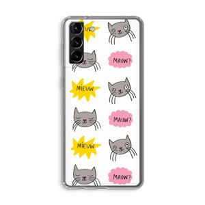 CaseCompany Meow: Samsung Galaxy S21 Plus Transparant Hoesje