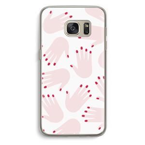 CaseCompany Hands pink: Samsung Galaxy S7 Transparant Hoesje