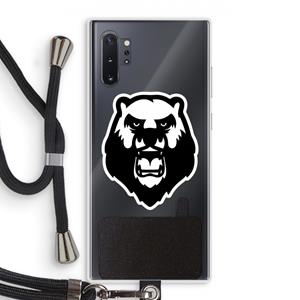 CaseCompany Angry Bear (white): Samsung Galaxy Note 10 Plus Transparant Hoesje met koord