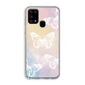 CaseCompany White butterfly: Samsung Galaxy M31 Transparant Hoesje