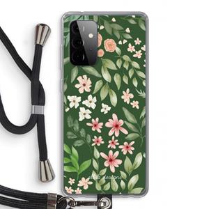 CaseCompany Botanical green sweet flower heaven: Samsung Galaxy A72 5G Transparant Hoesje met koord