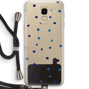 CaseCompany Blauwe stippen: Samsung Galaxy J6 (2018) Transparant Hoesje met koord