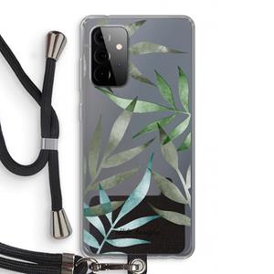 CaseCompany Tropical watercolor leaves: Samsung Galaxy A72 5G Transparant Hoesje met koord