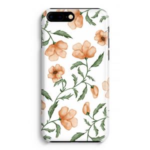 CaseCompany Peachy flowers: Volledig Geprint iPhone 7 Plus Hoesje