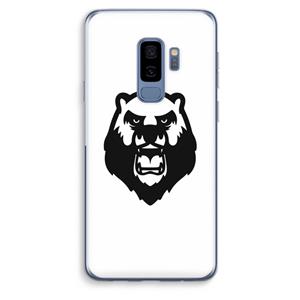 CaseCompany Angry Bear (white): Samsung Galaxy S9 Plus Transparant Hoesje