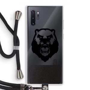CaseCompany Angry Bear (black): Samsung Galaxy Note 10 Plus Transparant Hoesje met koord