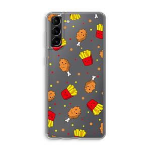 CaseCompany Chicken 'n Fries: Samsung Galaxy S21 Plus Transparant Hoesje