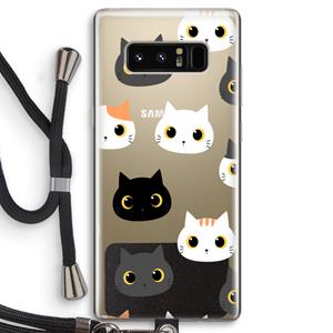CaseCompany Katten: Samsung Galaxy Note 8 Transparant Hoesje met koord