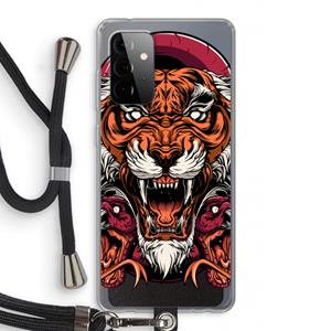 CaseCompany Tiger and Rattlesnakes: Samsung Galaxy A72 5G Transparant Hoesje met koord