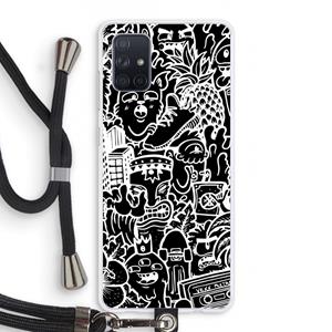 CaseCompany Vexx Black Mixtape: Samsung Galaxy A71 Transparant Hoesje met koord