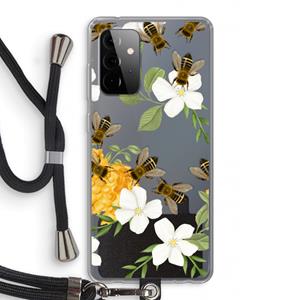 CaseCompany No flowers without bees: Samsung Galaxy A72 5G Transparant Hoesje met koord